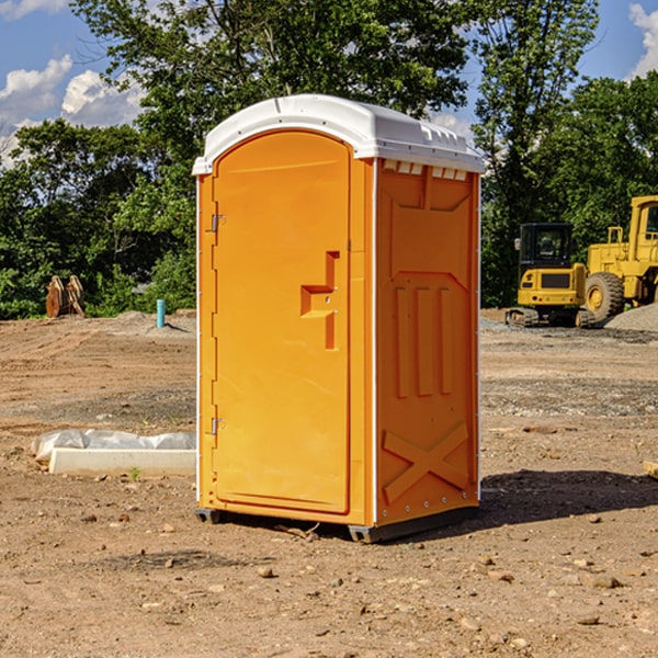 how often are the porta potties cleaned and serviced during a rental period in Shark River Hills